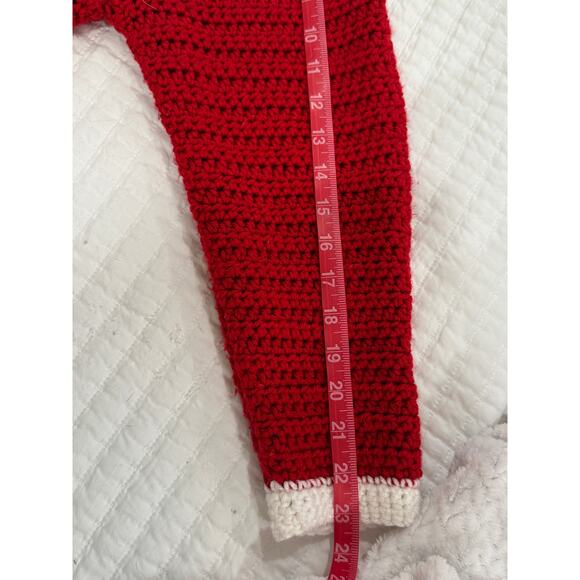 Hand Crocheted Cardigan Sweater Red, White and Blue. Size Large - Picture 7 of 8